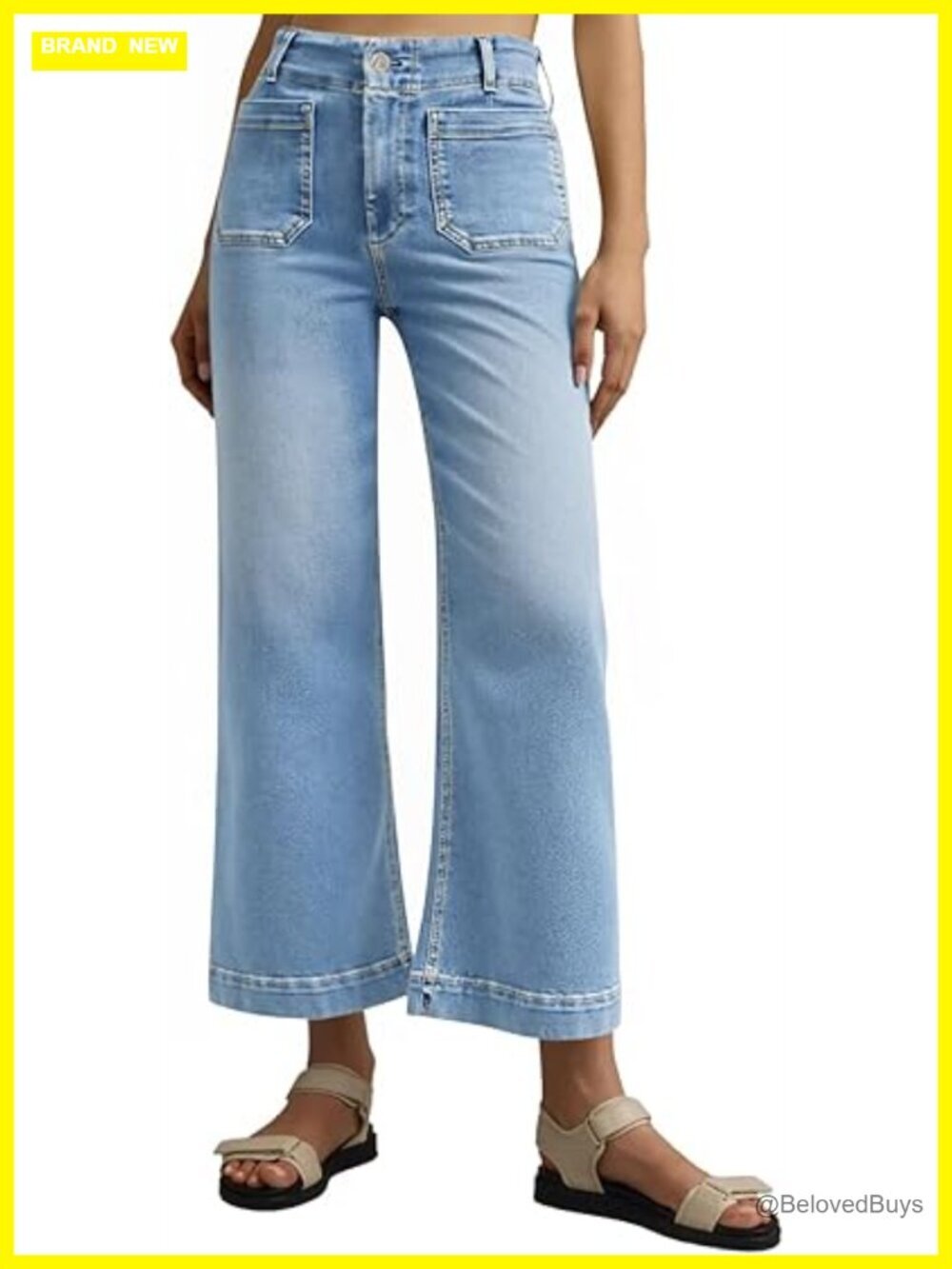 Wide Leg Jeans for Women High Waisted Flare Stretchy Baggy Denim Pants with
